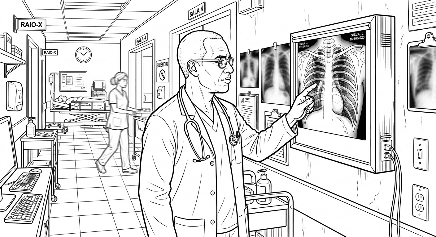 Médico no hospital para colorir
