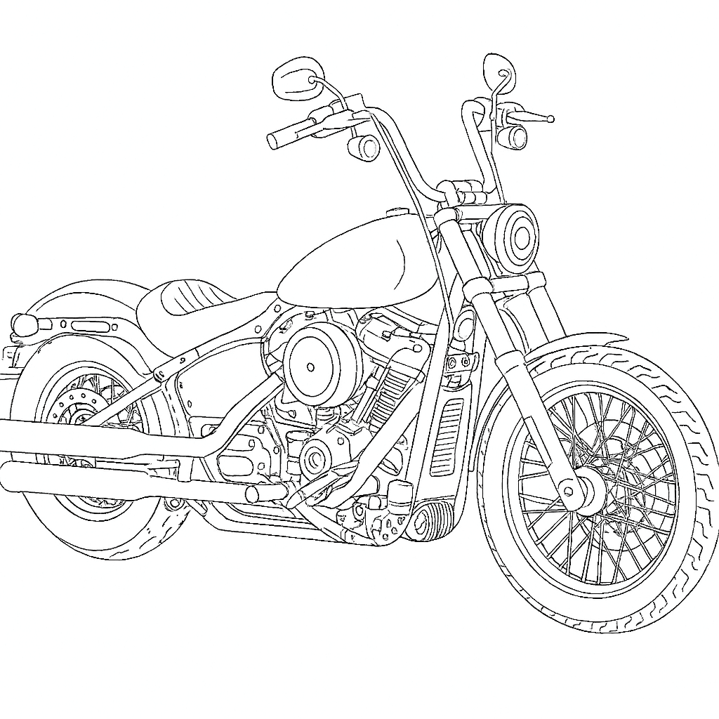 Moto Harley Davidson para colorir