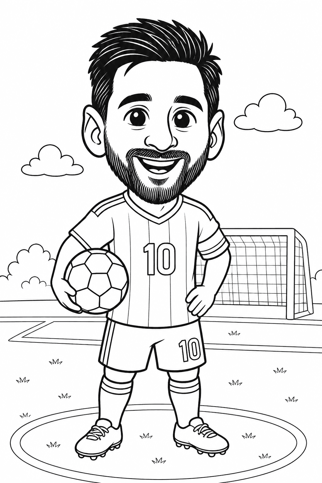 Caricatura do Messi para colorir