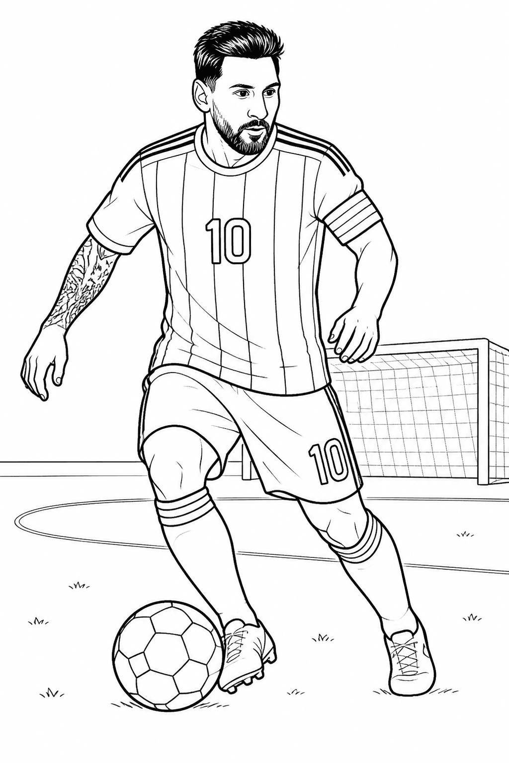 Messi jogando pela Argentina para colorir