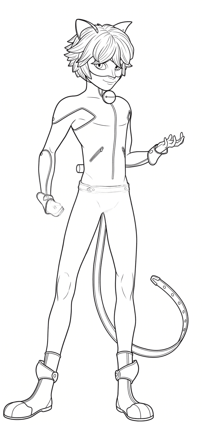 Cat Noir para colorir