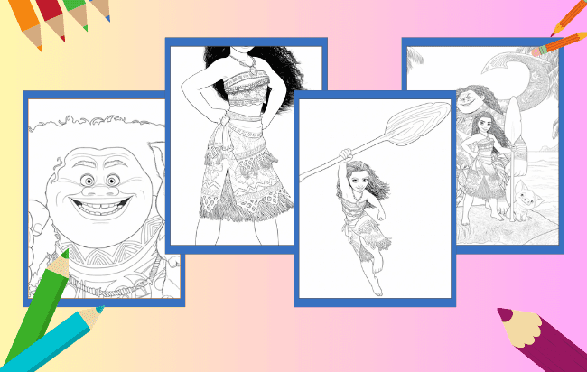 Desenhos de Moana para colorir