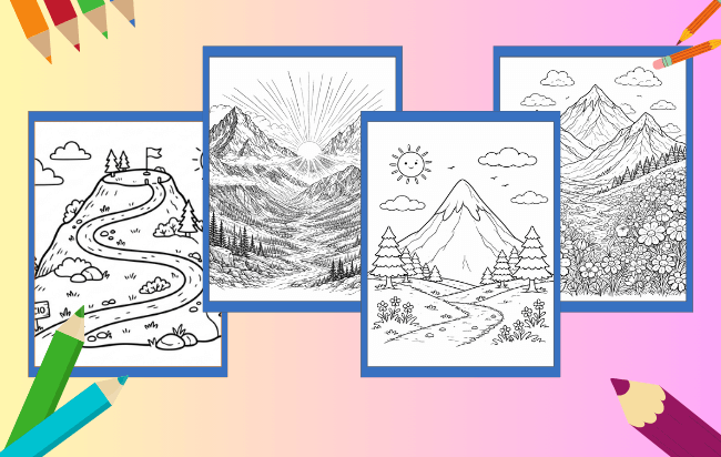 Desenhos de Montanha para colorir