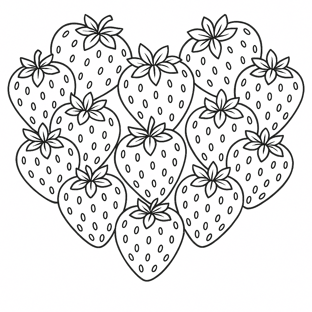 17 Desenhos de Morango para colorir