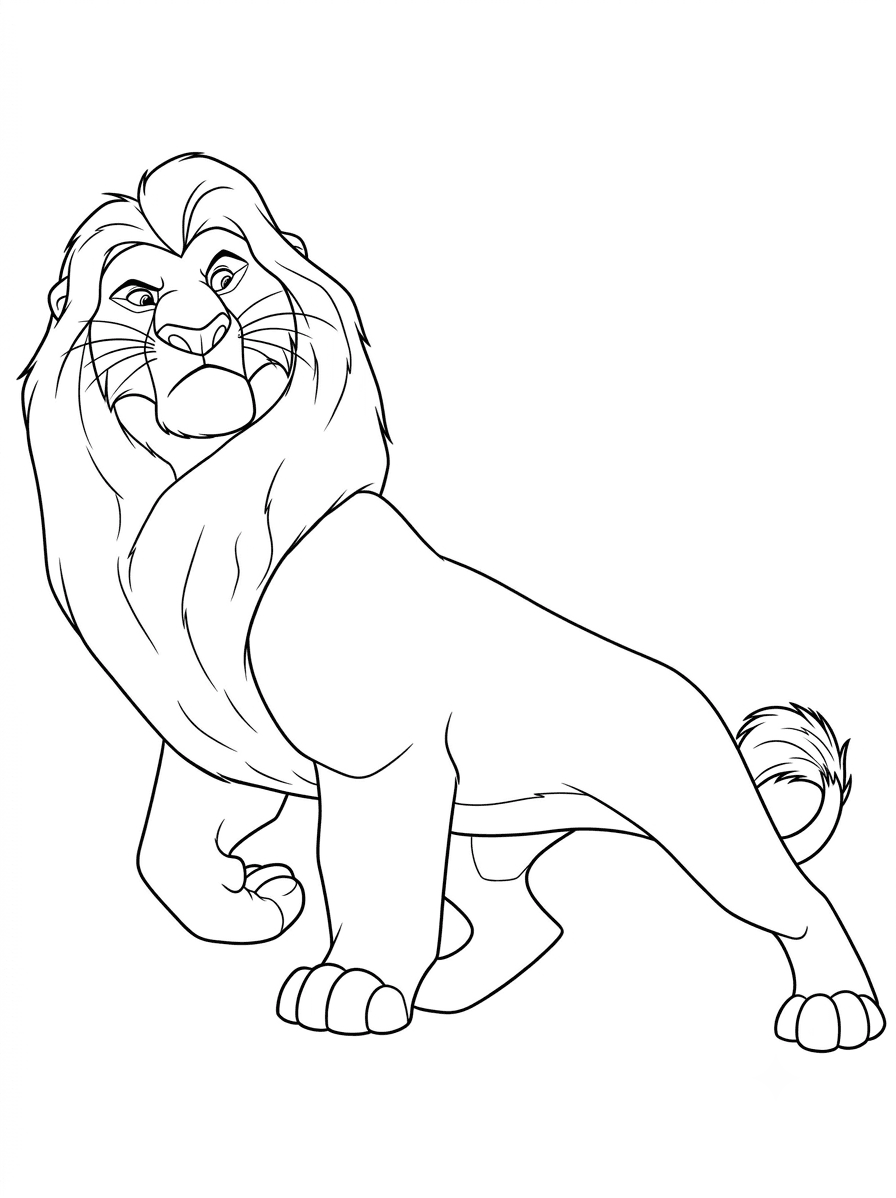 Mufasa desconfiado para colorir