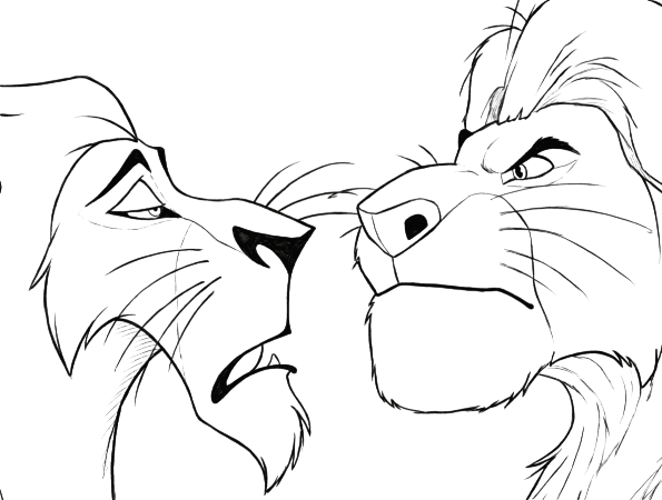 Mufasa e Scar para colorir