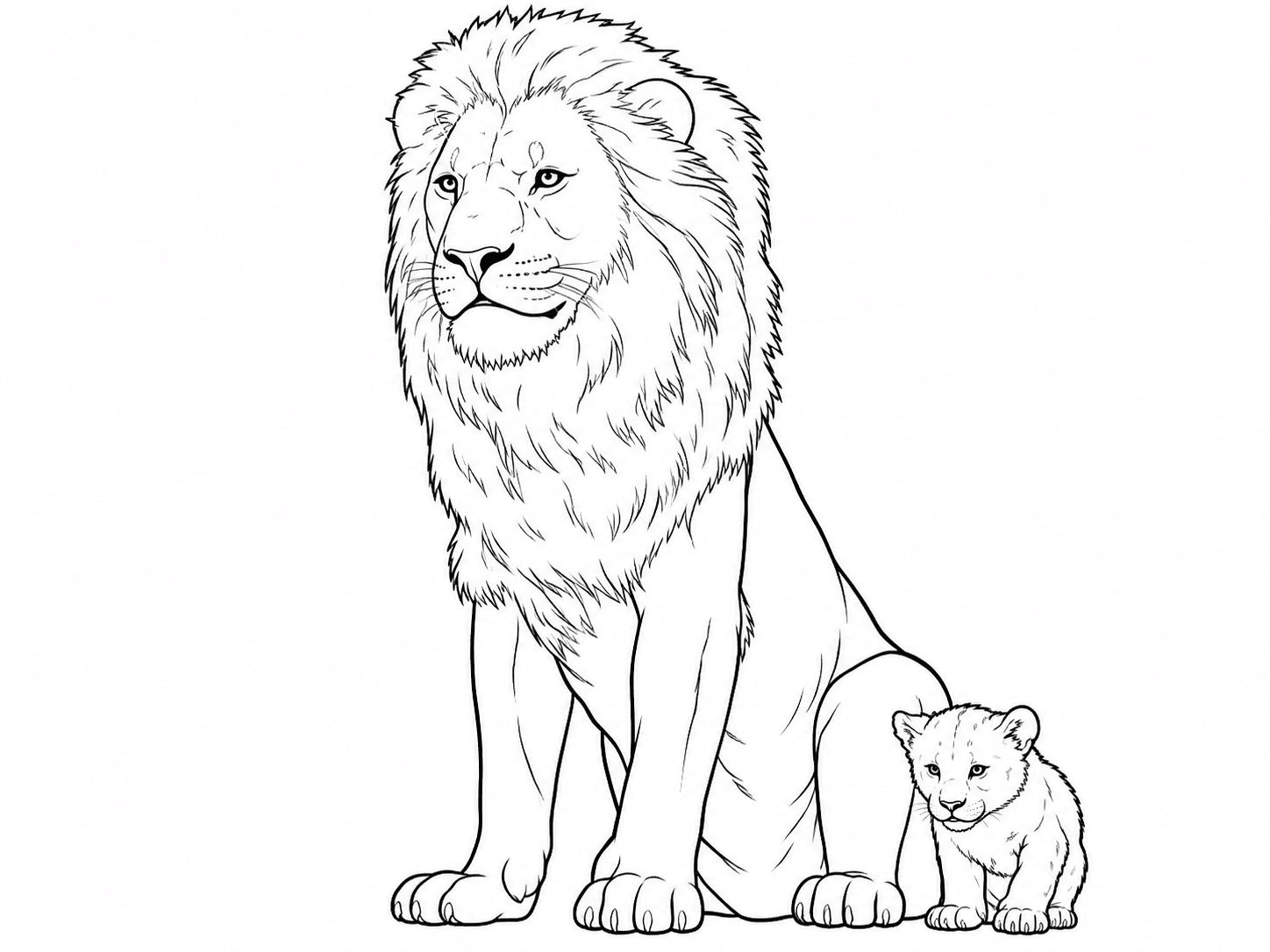 Mufasa e Simba no filme para colorir