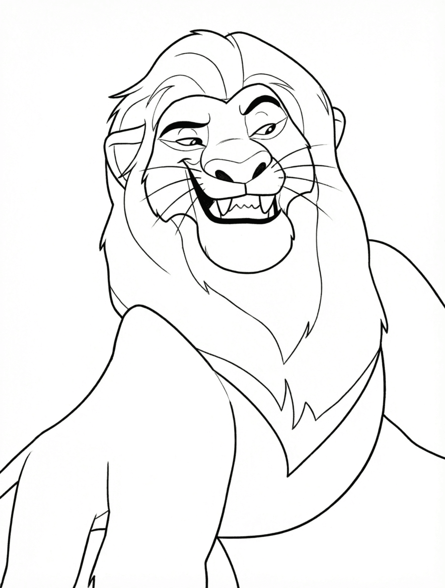 Mufasa feliz para colorir