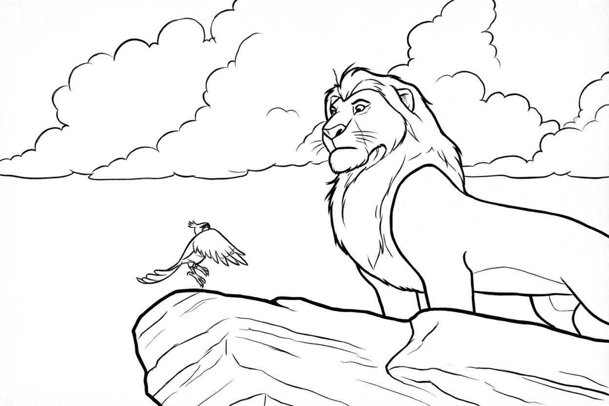 Mufasa no monte para colorir