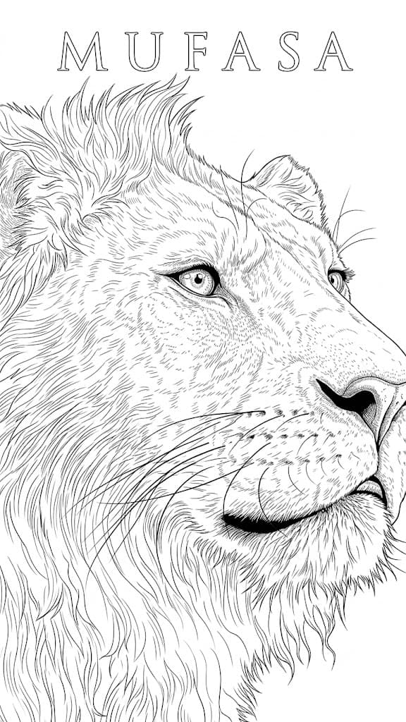 Mufasa realista para colorir