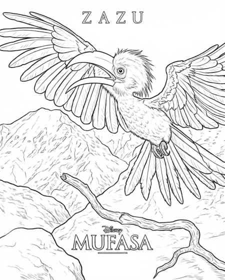 Zazu e Mufasa para colorir