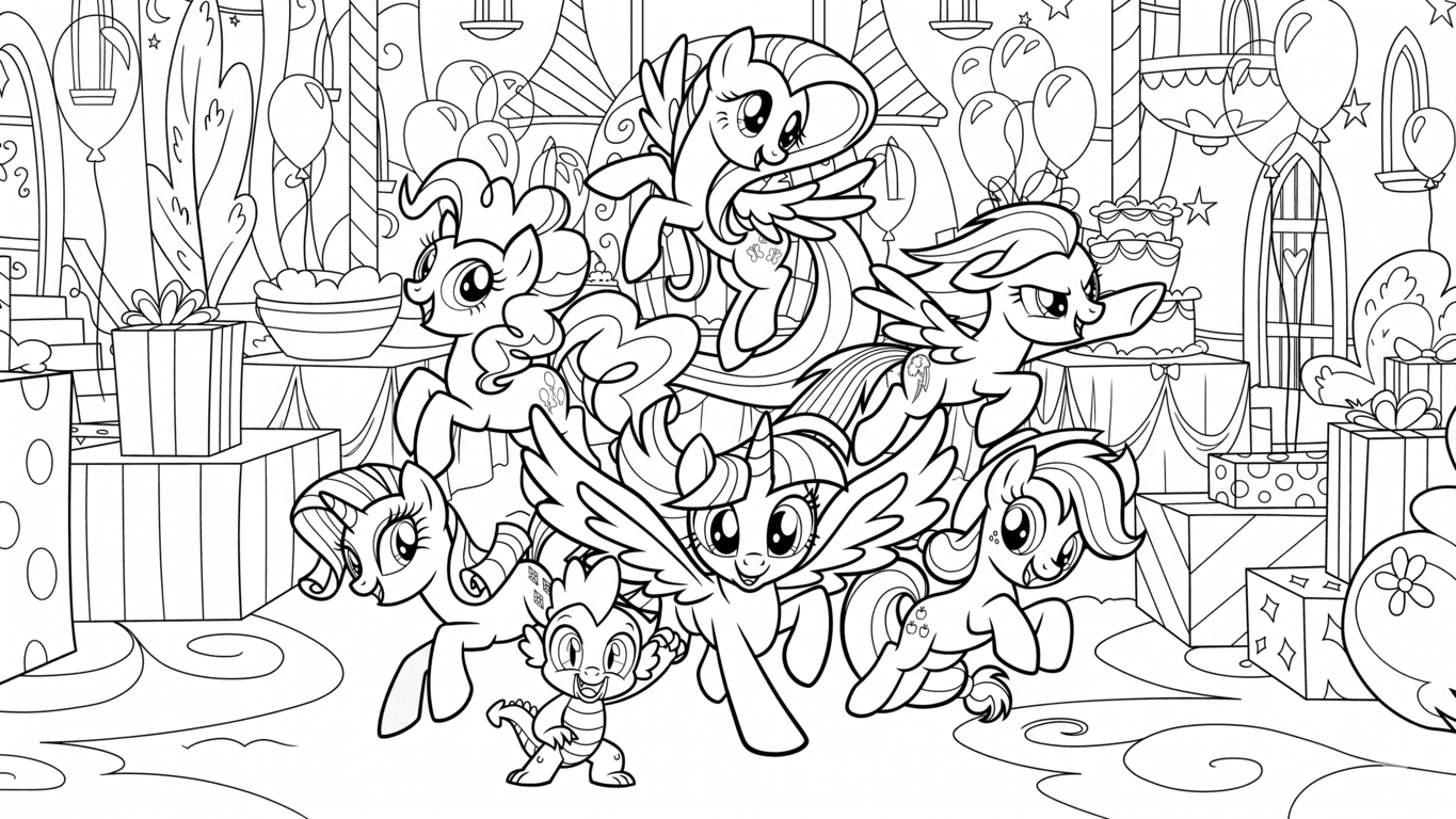 My Little Pony festa para colorir