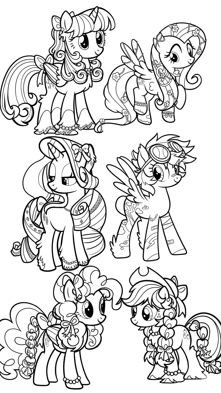Todos os personagens de My Little Pony para colorir