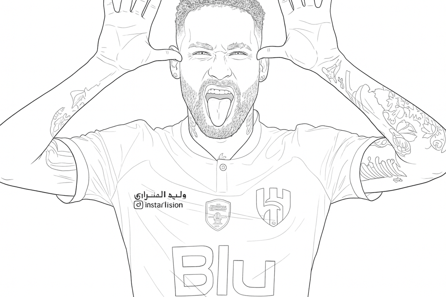 Neymar Al Hilal para colorir