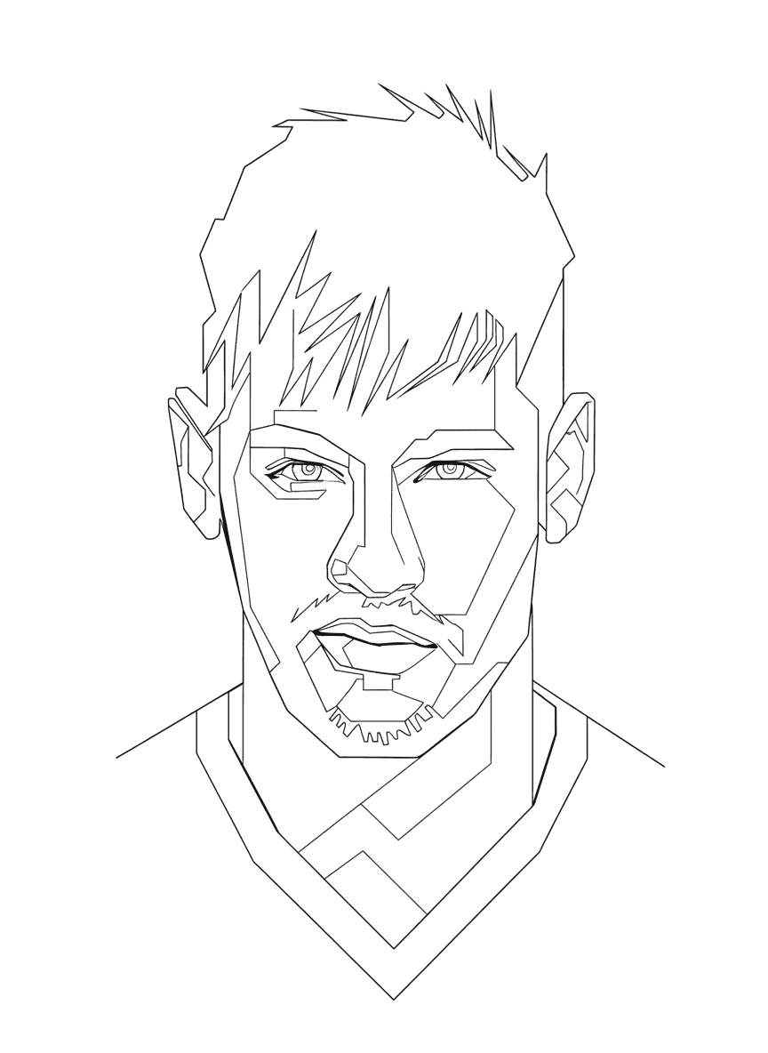 Neymar caricatura para colorir