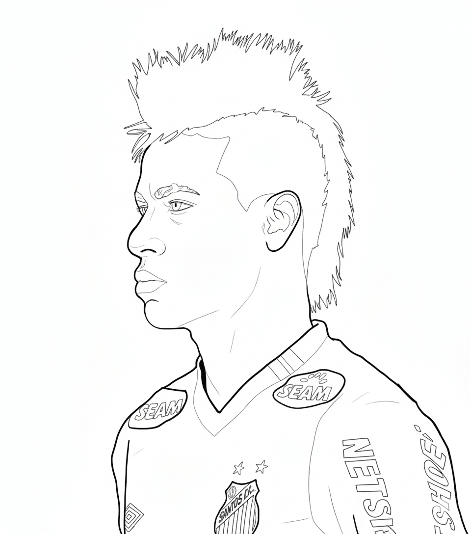 Neymar moicano para colorir