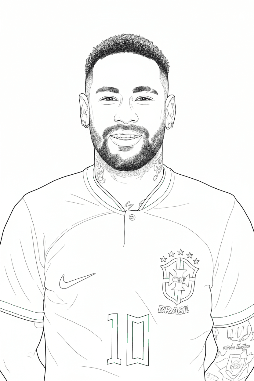 Neymar para colorir