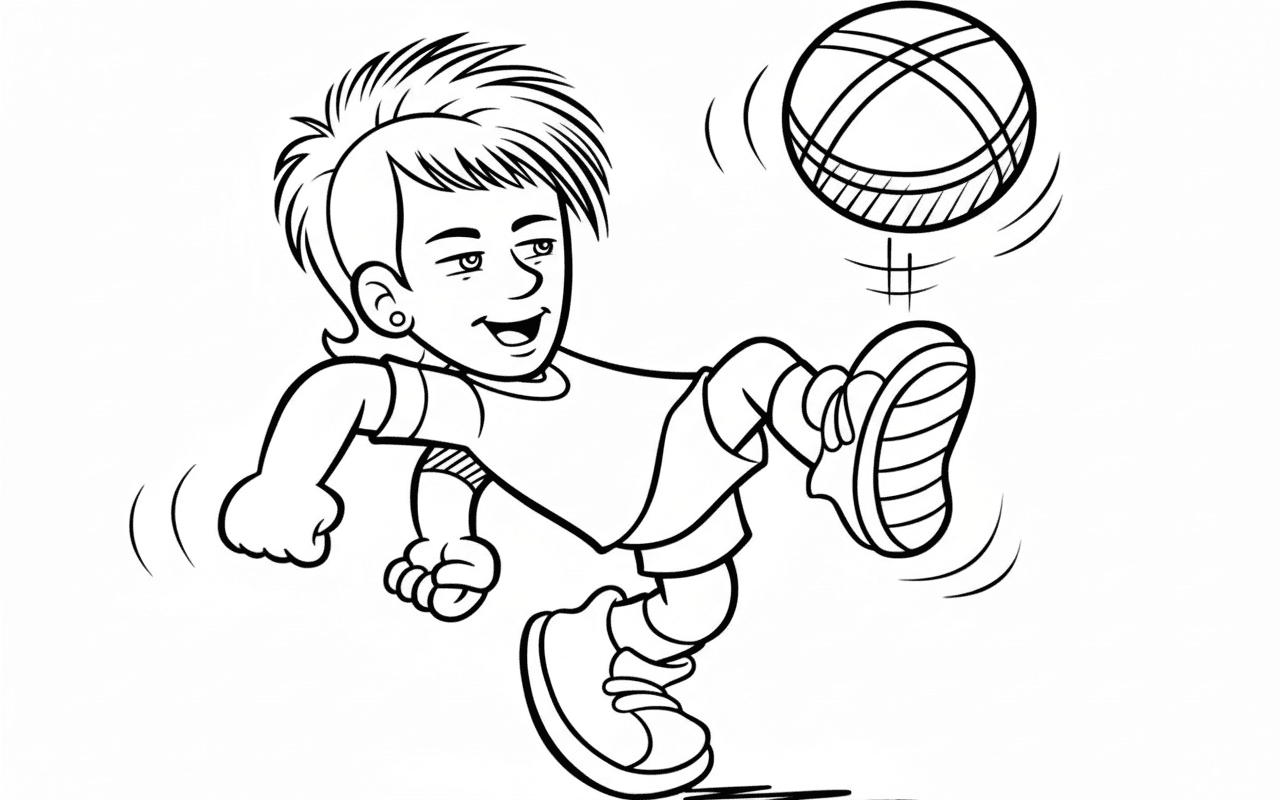 Neymar chutando bola para colorir