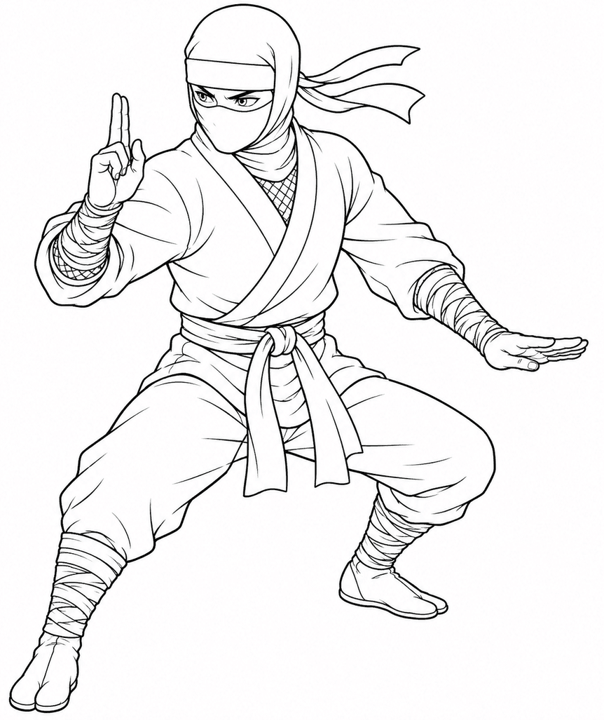 Ninja para colorir