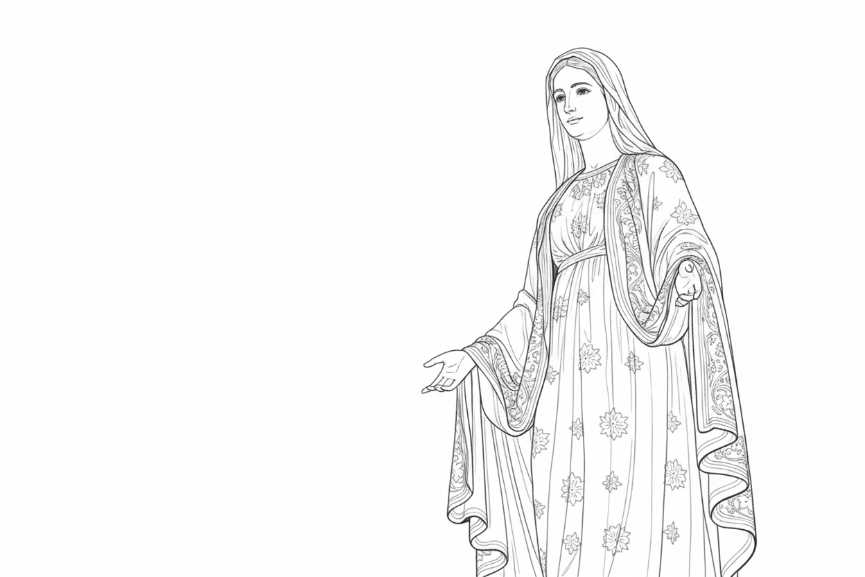 Nossa Senhora das Graças para colorir