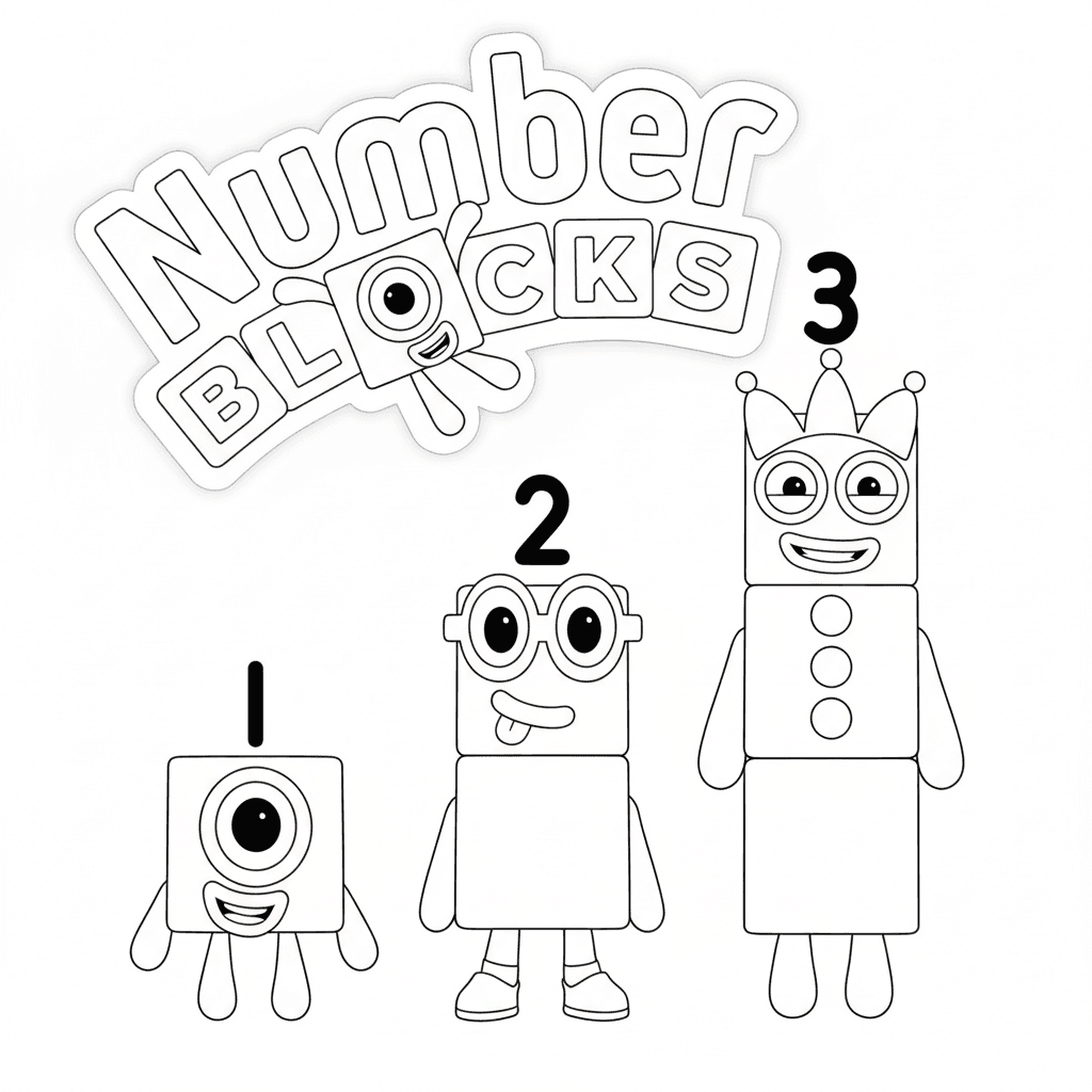 Numberblock 3 para colorir