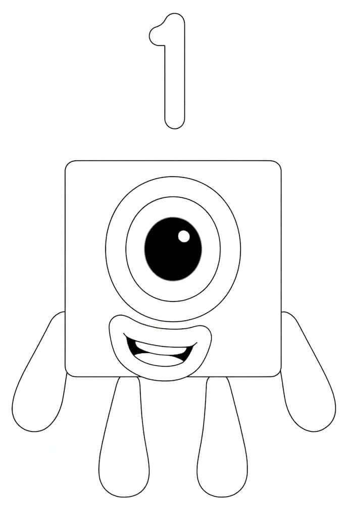 Numberblock número 1 para colorir