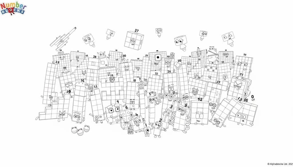 Vários Numberblocks para colorir