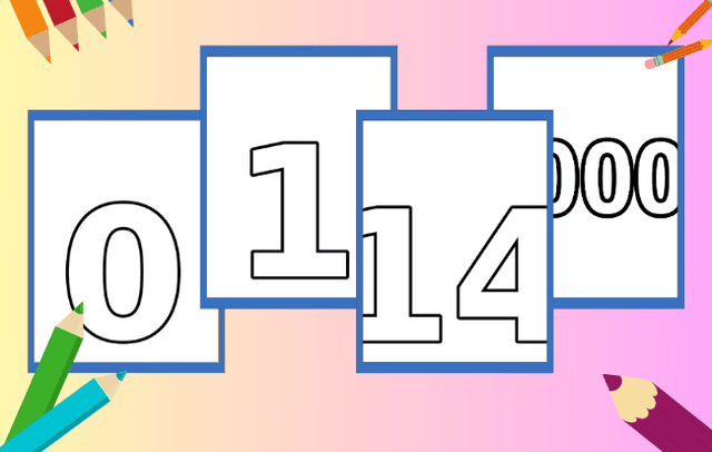 Desenhos de números para colorir