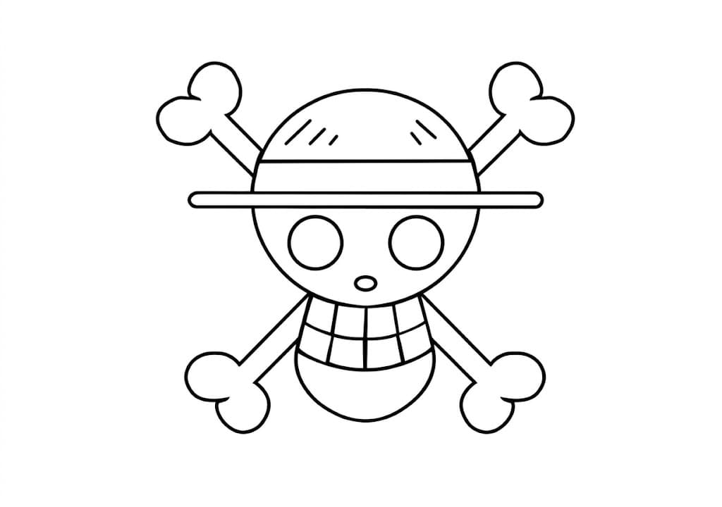 Bandeira pirata de One Piece para colorir