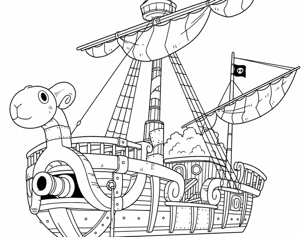 Navio de One Piece para colorir