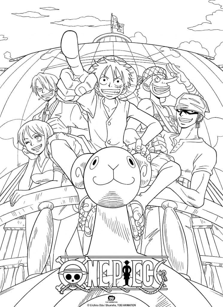 Personagens de One Piece para colorir