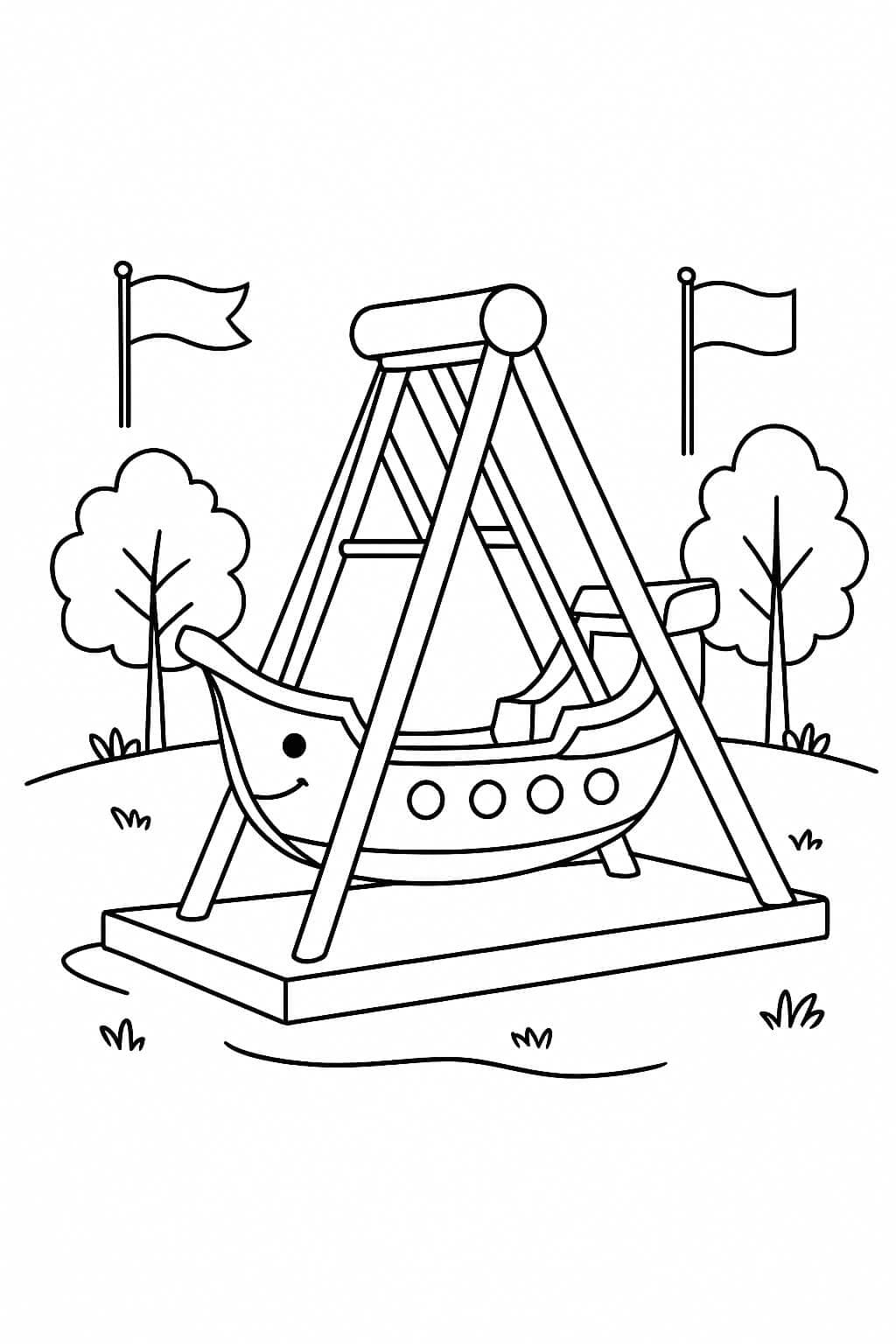 Parque de diversões com autopista para colorir