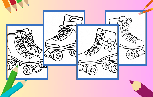 Desenhos de patins para colorir