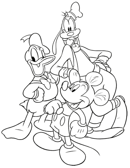 Pato Donald, Mickey e Pateta para colorir