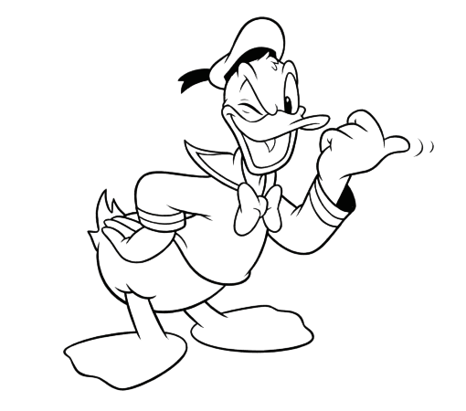 Pato Donald piscando para colorir