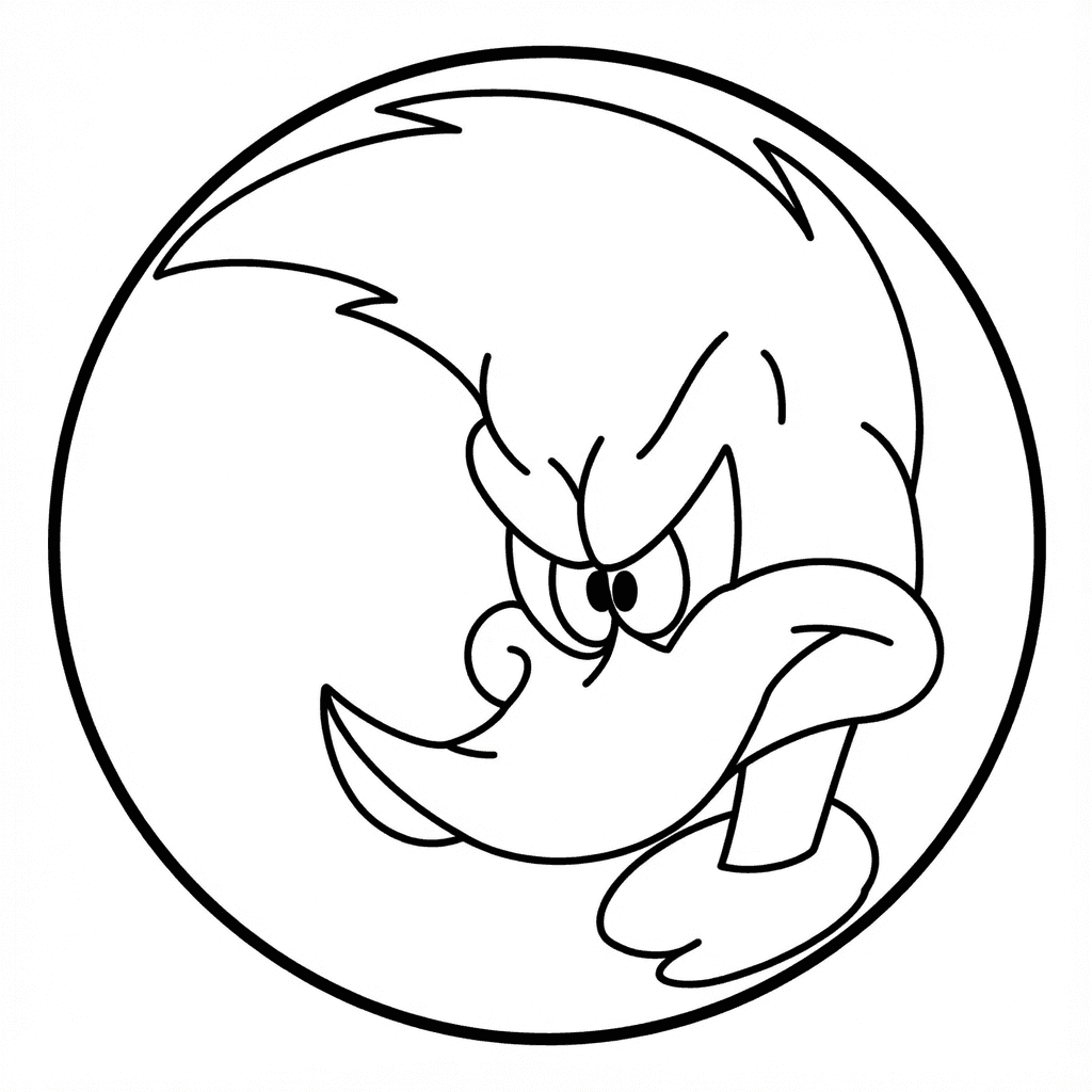 Pica-Pau furioso para colorir