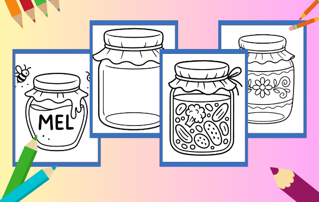 Desenhos de pote para colorir