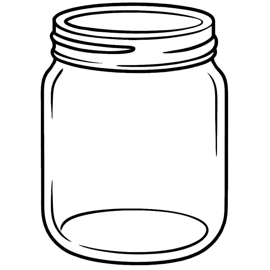 Pote de vidro vazio para colorir