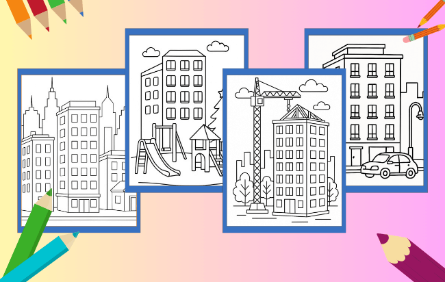 Desenhos de Prédios para colorir