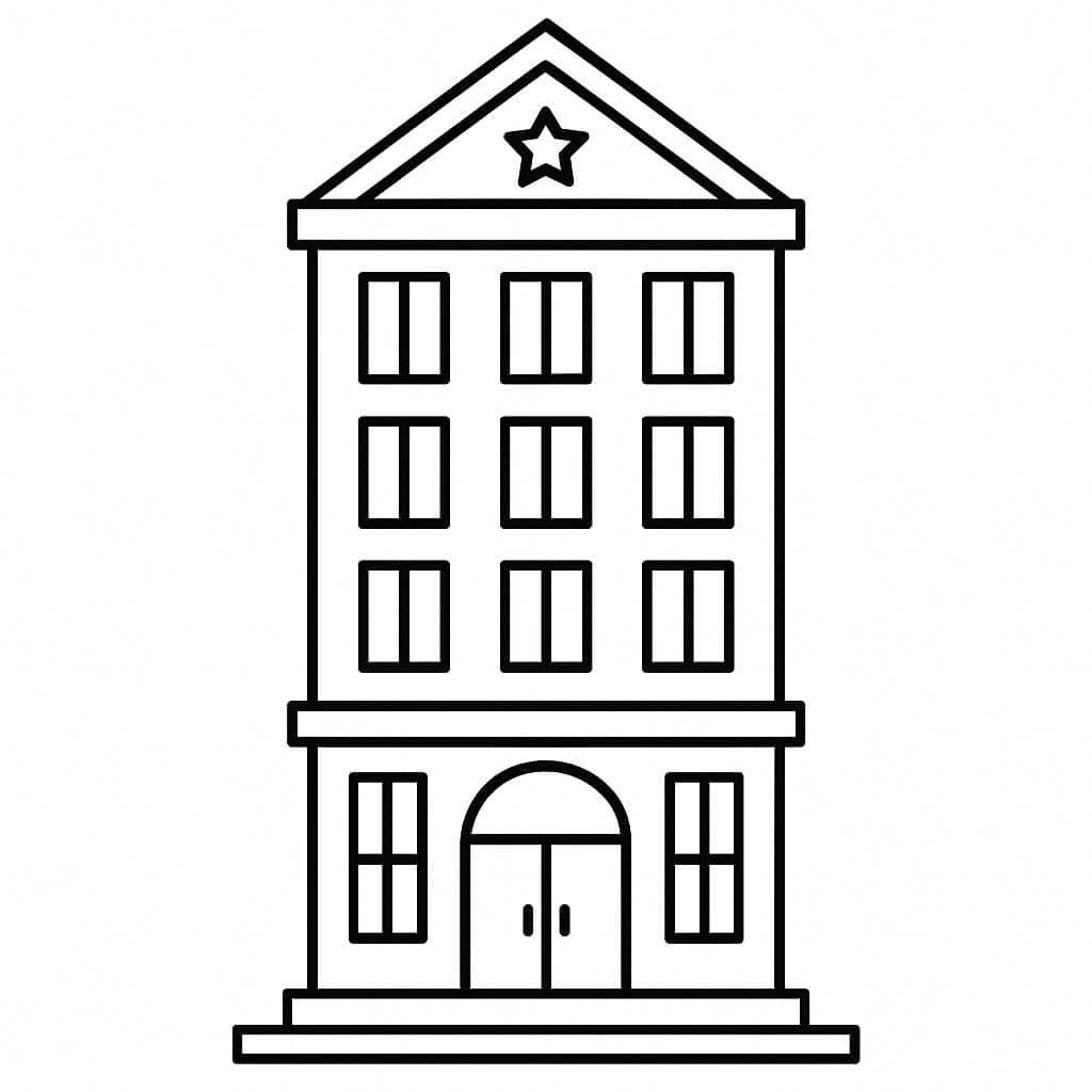 Prédio modernista para colorir