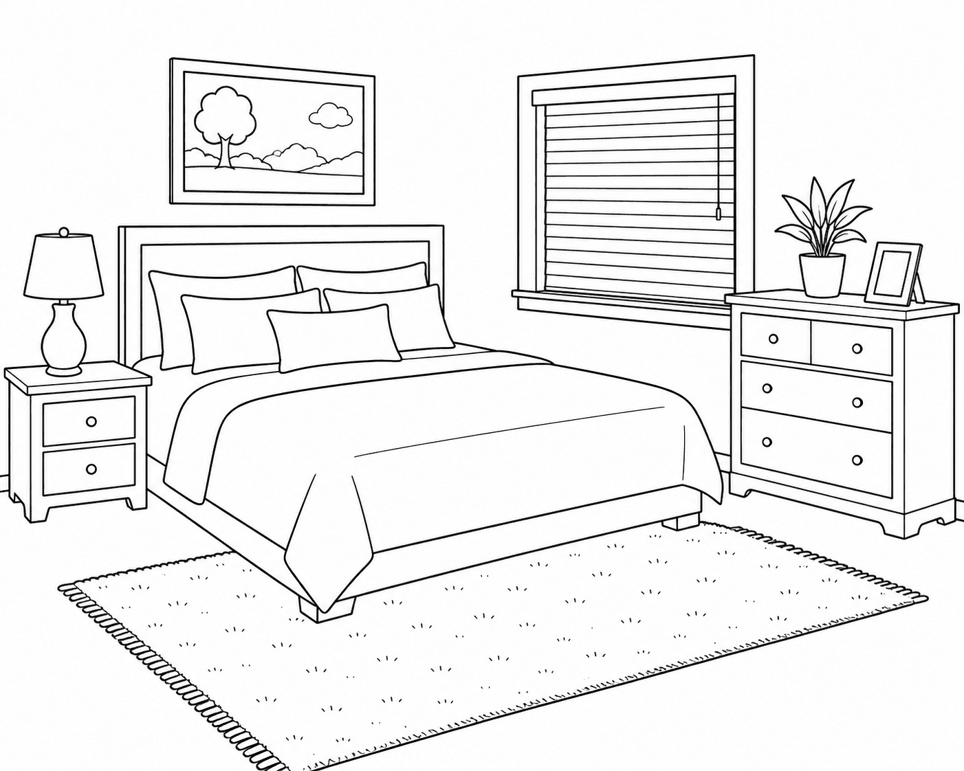 Quarto americano para colorir