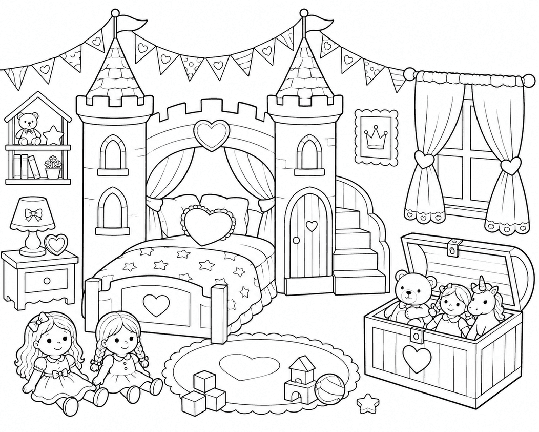 Quarto castelo para colorir