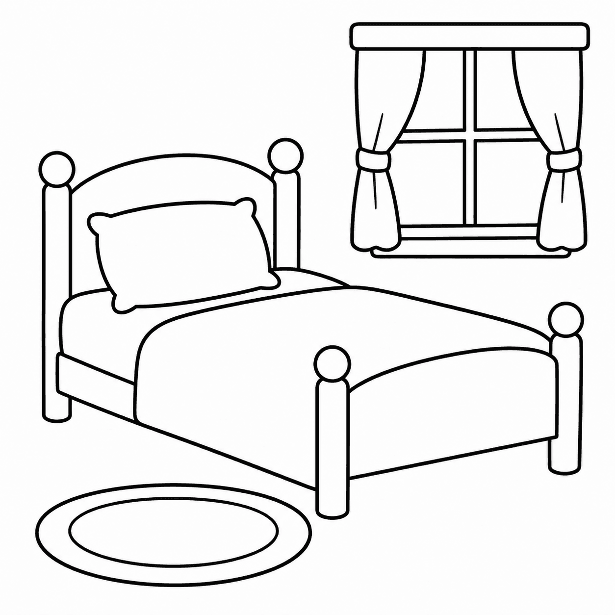 Quarto simples para colorir