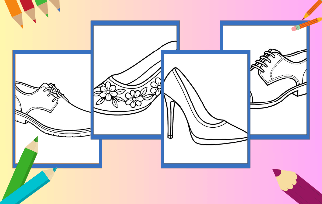 Desenhos de sapato para colorir