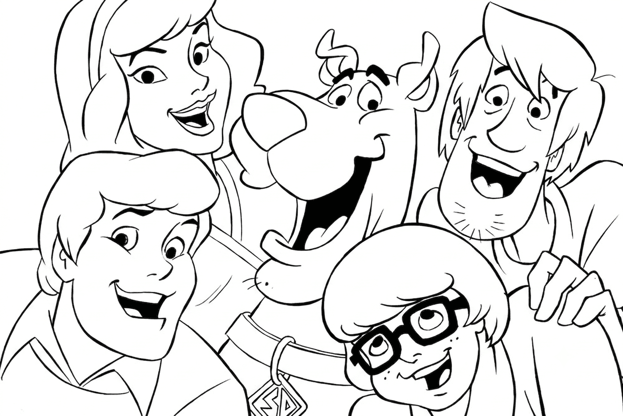 Turma do Scooby-Doo para colorir