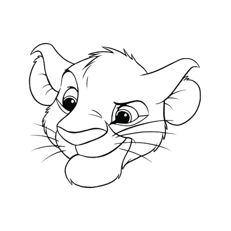 Rosto de Simba para colorir