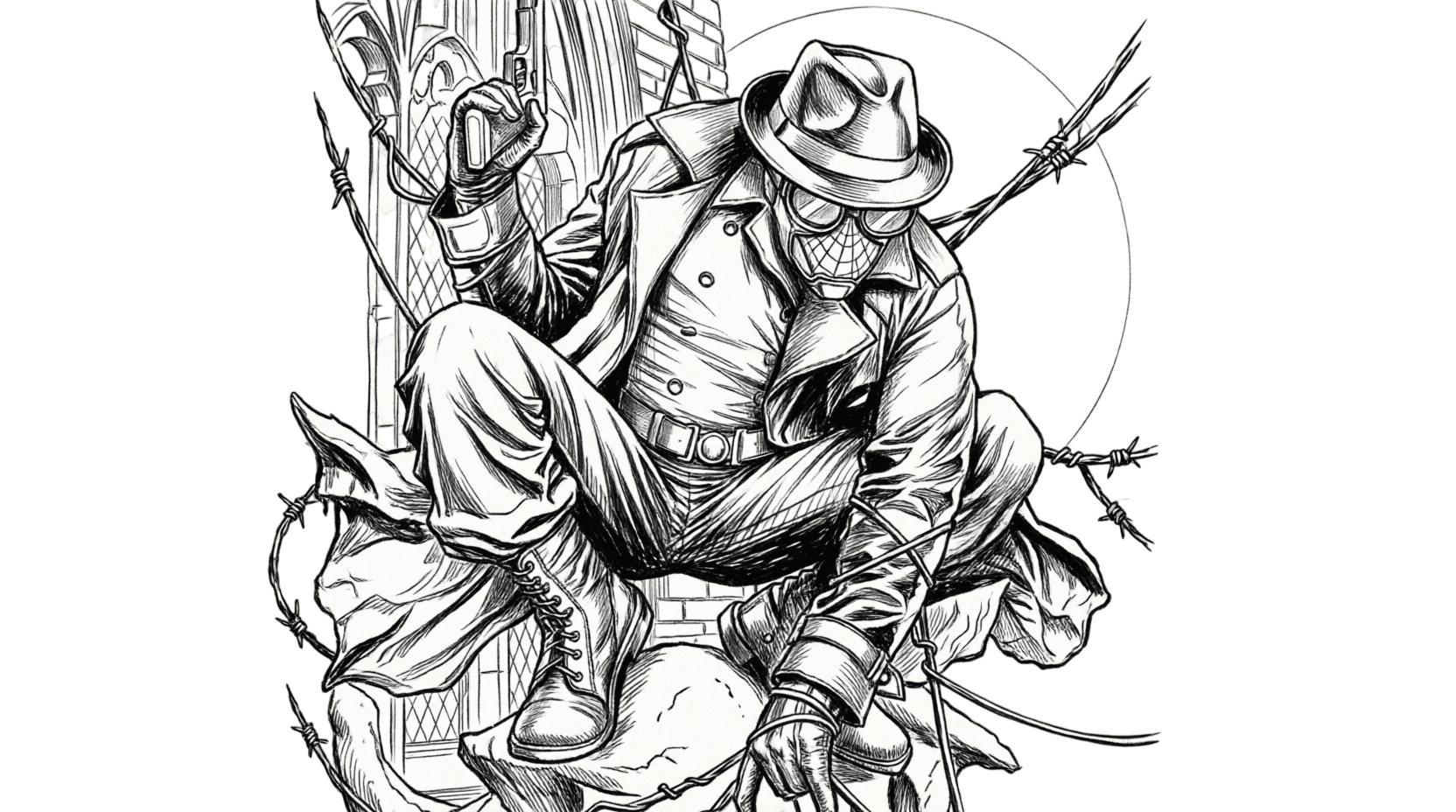 Spider Noir em ação para colorir