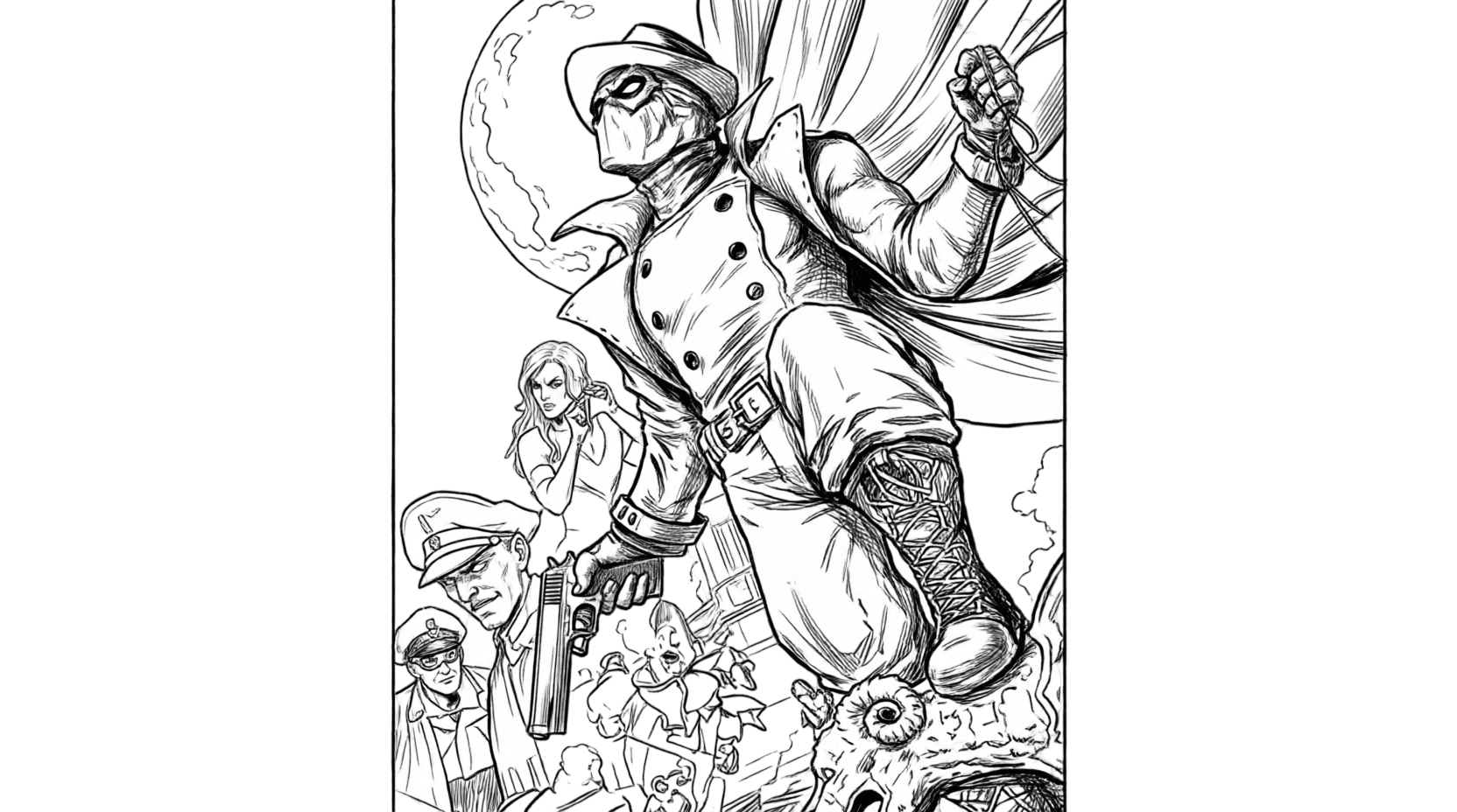 Personagens Spider Noir para colorir