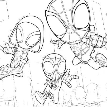 Desenho de Spidey para colorir