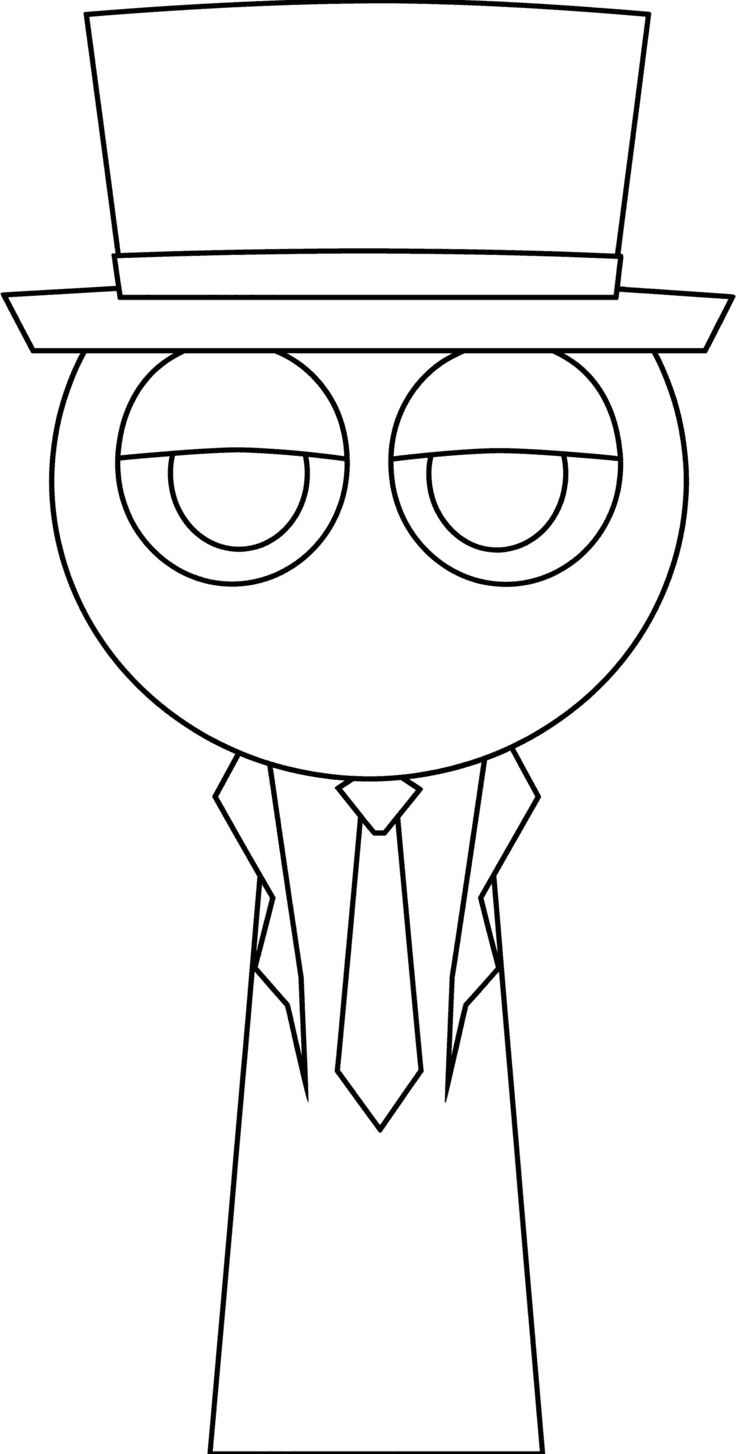 Sprunki Mr. Black para colorir